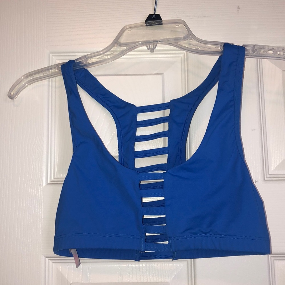 Cutout Blue Sports Bra